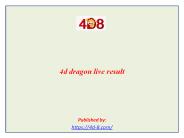 4d dragon live result