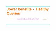 Jowar Benefits - Healthy Queries
