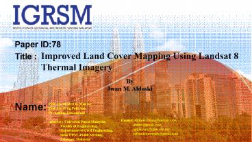 Improved Land Cover Mapping Using Landsat 8 Thermal Imagery