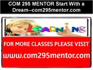 COM 295 MENTOR Start With a Dream--com295mentor.com