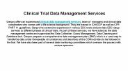Data Management Services for Clinical Trial