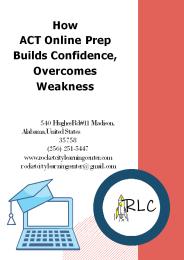 How ACT Online Prep Builds Confidence, Overcomes Weakness