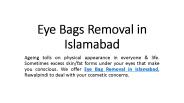 eye bag removal in Islamabad