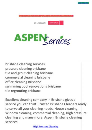 Brisbane cleaning services