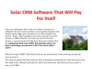 Solar CRM Software That Will Pay For Itself