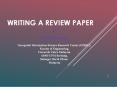 Writing a Review paper PowerPoint PPT Presentation