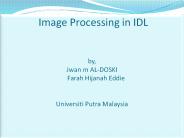 Image Processing in IDL