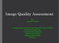 Image Quality Assessment PowerPoint PPT Presentation