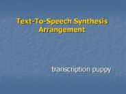 transcription puppy - Text-To-Speech Synthesis Arrangement