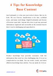 4 Tips for Knowledge Base Content