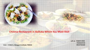 Chinese Restaurant in Kolkata Which You Must Visit