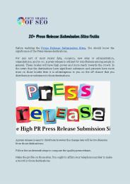 20+ Press Release Submission Sites India