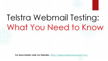 Technical Experts Dial 180-027-0860 Bigpond Email Tech