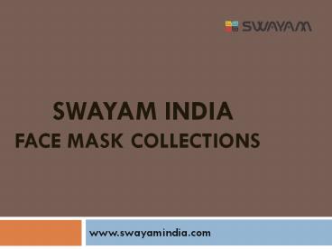 SWAYAM INDIA Reusable Cloth Face Mask