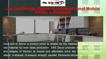 Low Cost Modular Kitchen in Faridabad | Small Modular Kitchen in Faridabad