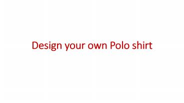 Design your own polo shirt