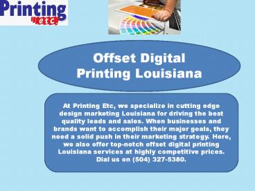 Offset Digital Printing Louisiana