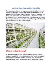 Vertical farming and its benefits