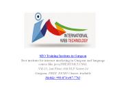 SEO training Institute In Gurgaon