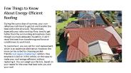 Few things to know about Energy-Efficient Roofing