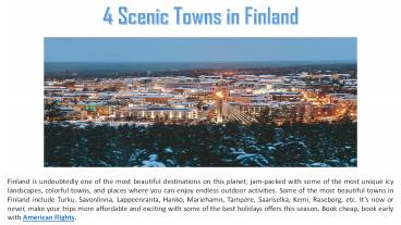 4 Scenic Towns in Finland