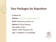 Tour Packages for Rajasthan