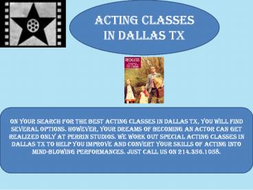 Perrinstudios.biz - Acting Classes in Dallas TX