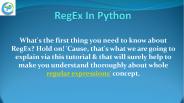 What is RegEx? Regular Expression in Python & Meta Characters