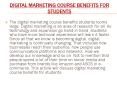 Digital Marketing Course Benefits for Students PowerPoint PPT Presentation