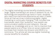 Digital Marketing Course Benefits for Students