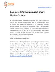 Complete Information About Smart Lighting System