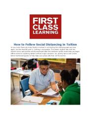 How to Follow Social Distancing in Tuition