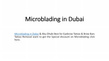 Microblading in Dubai