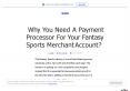 Why You Need a Payment Processor for Your Fantasy Sports Merchant Account? PowerPoint PPT Presentation