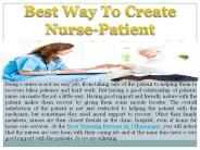 Best Way To Create Nurse-Patient Relationship Trustful