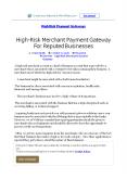 High-Risk Merchant Payment Gateway For Reputed Businesses PowerPoint PPT Presentation
