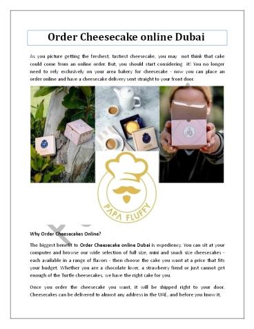 Order Cheesecake online Dubai