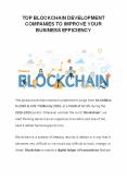 Top blockchain development companies 2020 | Blockchain Technology Companies PowerPoint PPT Presentation