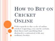 How to Bet on Cricket Online