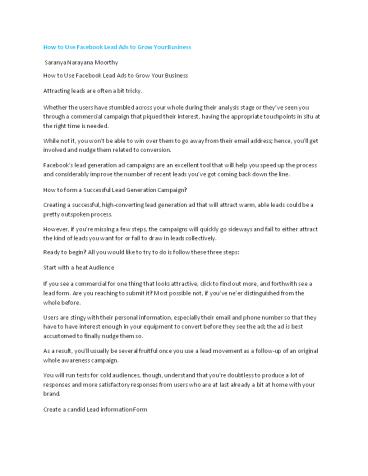 How to Use Facebook Lead Ads to Grow Your Business