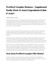 ProMind Complex Reviews – Supplement Really Work Or ...