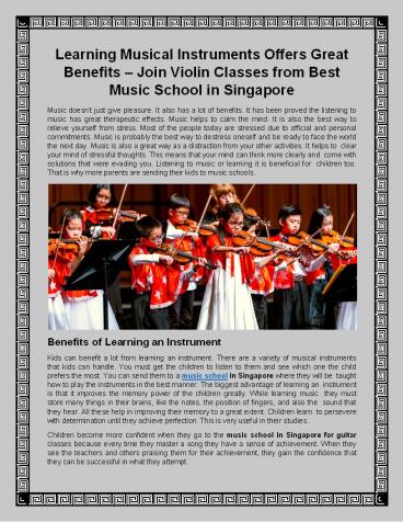 Learning Musical Instruments Offers Great Benefits