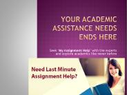 Your academic assistance needs ends here