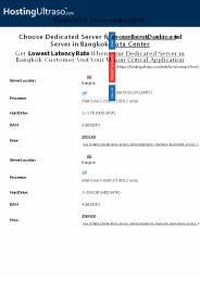 Bangkok Dedicated Server