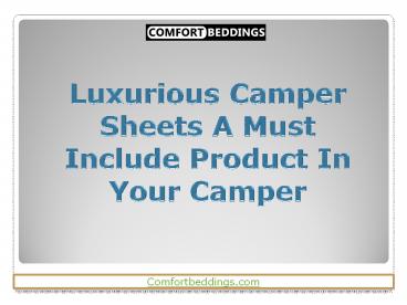 Luxurious Camper Sheets A Must Include Product In Your Camper
