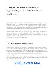 Blood Sugar Premier Reviews – Ingredients, Side Effects & Customer