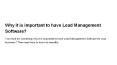 Why it is important to have Lead Management Software? PowerPoint PPT Presentation