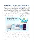 Benefits of Water Purifier in UAE