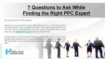 7 Questions to Ask While Finding the Right PPC Expert