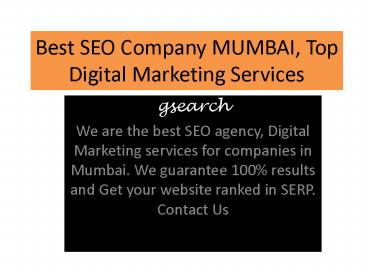 Best SEO Company in Mumbai